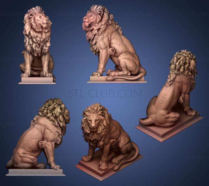3D мадэль Сидящий лев (STL)